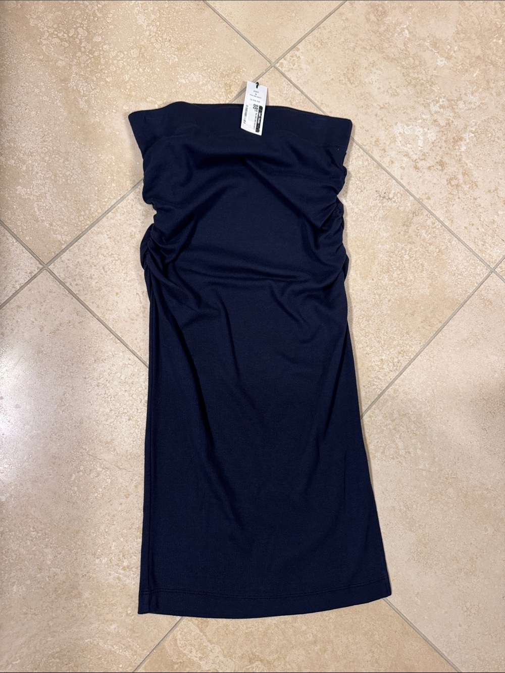Navy Ruched skirt